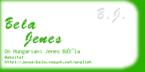 bela jenes business card